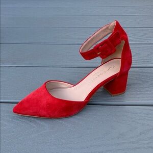 Kurt Geiger London Suede Heels with Ankle Strap Red Size 36/US 6